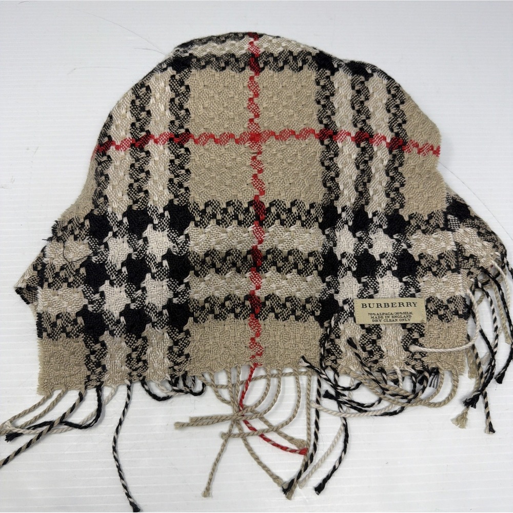 Burberry Nova Check Alpaca Silk Scarf Made In England